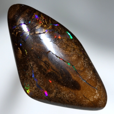 SOLID BOULDER OPAL Sparkling red, green and gold amongst patterned boulder opal SEE VIDEO